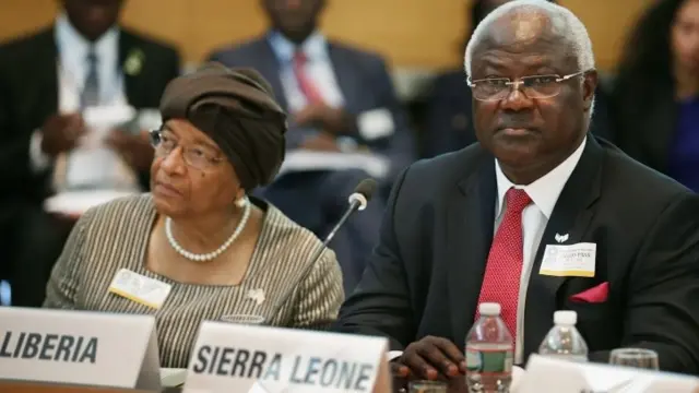 Picture showing presidents of Liberia and Sierra Leone