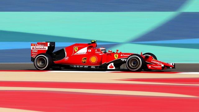 Ferrari's Kimi Raikkonen during Bahrain GP practice one