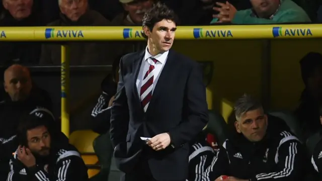 Aitor Karanka looks nervous