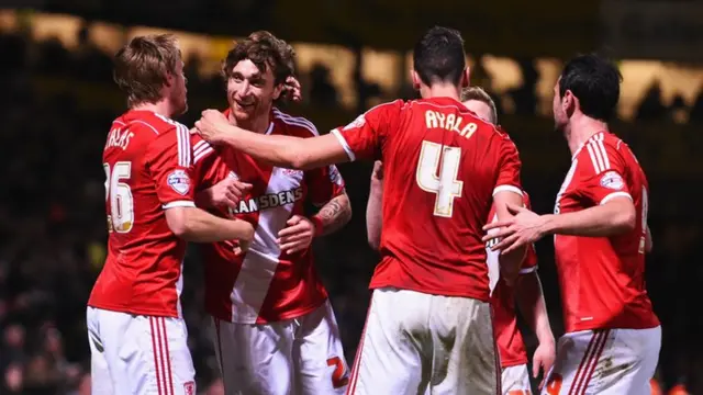 Middlesbrough team celebrate victory