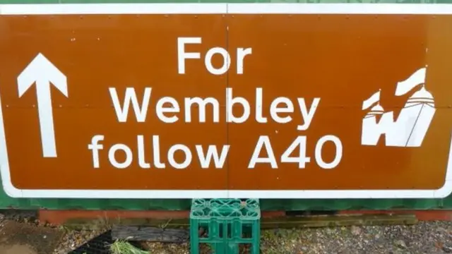 A sign for Wembley