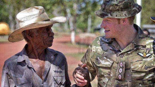 Prince Harry shakes hand with member of Wuggubun community