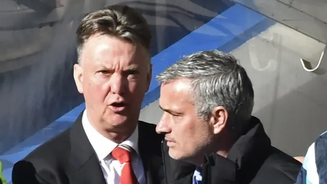 Manchester United manager Louis Van Gaal (left) and Chelsea counterpart Jose Mourinho