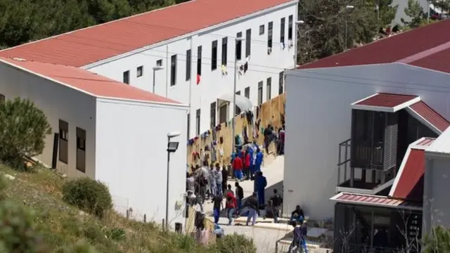 Holding centre in Lampedusa