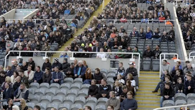 Empty seats at St James' Park