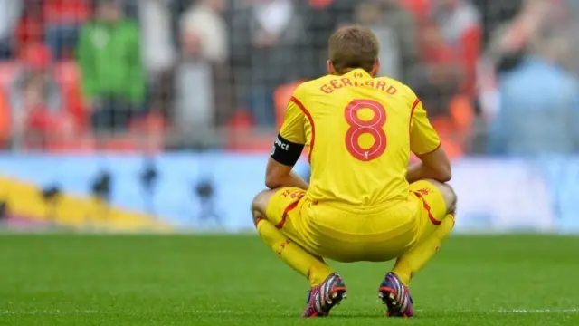 Steven Gerrard after Liverpool's FA Cup defeat by Aston Villa