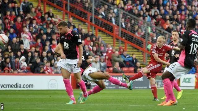 Nicky Low has scored once this season for Aberdeen, against Partick Thistle in a 2-0 win