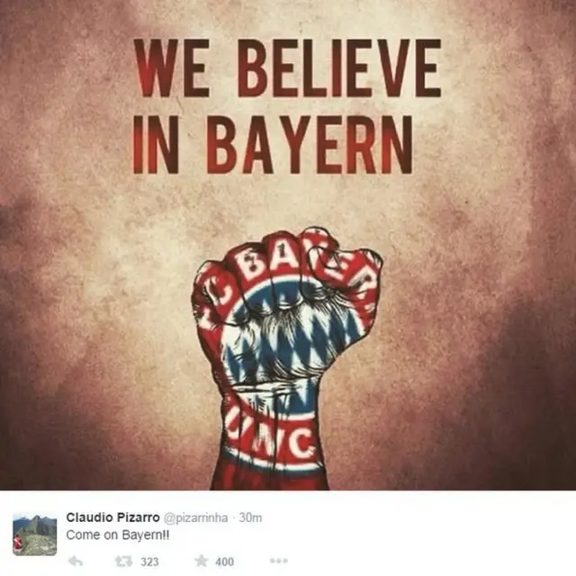 Claudio Pizarro tweet