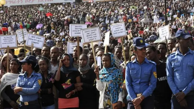 Protest against Islamic State in Addis Ababa on 22 April 2015