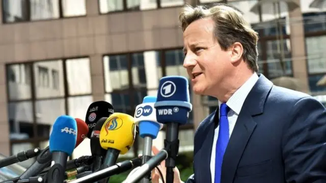 British PM David Cameron in Brussels