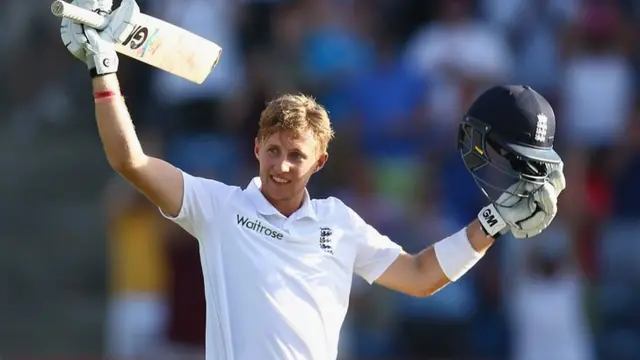 Joe Root celebrates