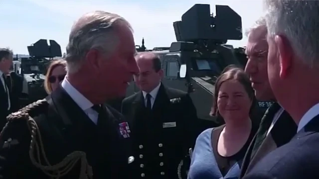 Prince Charles aboard HMS Bulwark