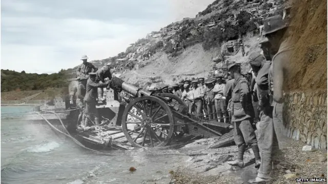 Troops at Anzac Cove