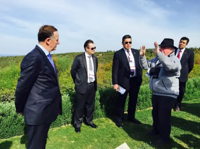 New Zealand prime minister John Key at Gallipoli events