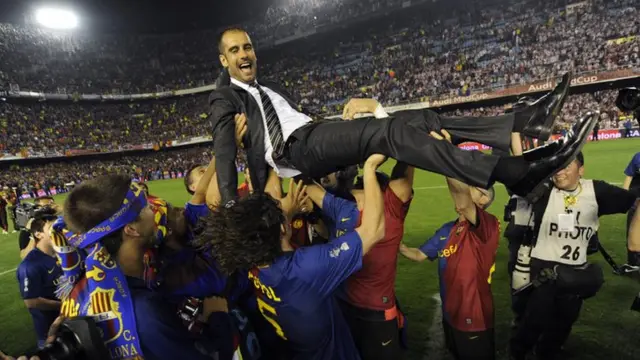 Pep Guardiola during his time as Bareclona boss