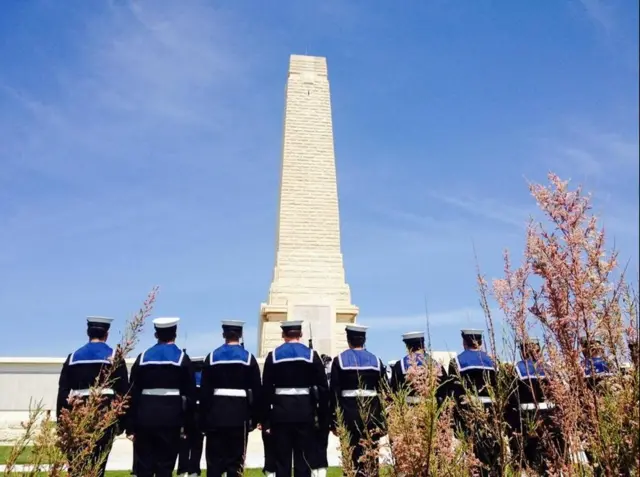 Rehearsal at Helles Memorial