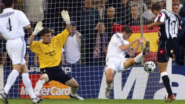 David Trezeguet scores against Real Madrid in 2003