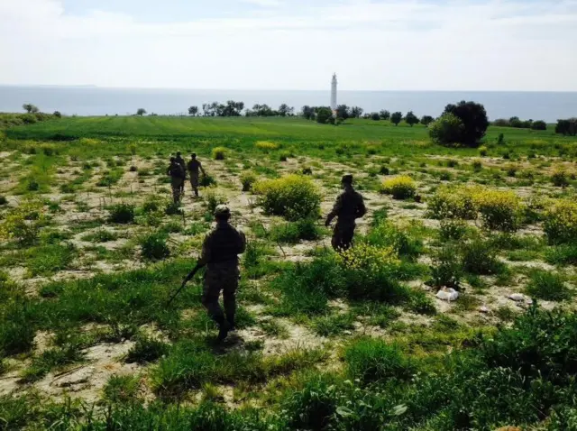 Security ahead of Commonwealth and Ireland service at Cape Helles