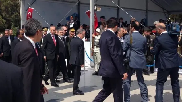 President Erdogan arriving for the ceremony