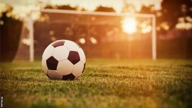 Football and net in the sun