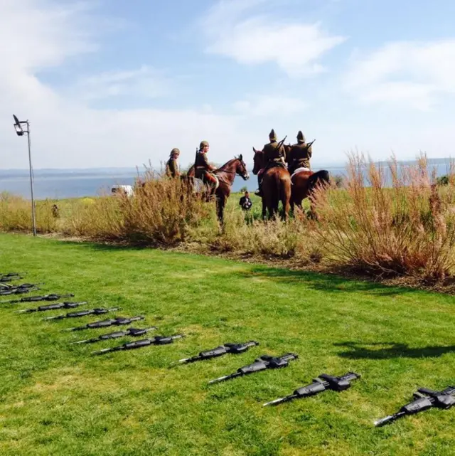 Turkish cavalry soldiers ahead of Gallipoli centenary service