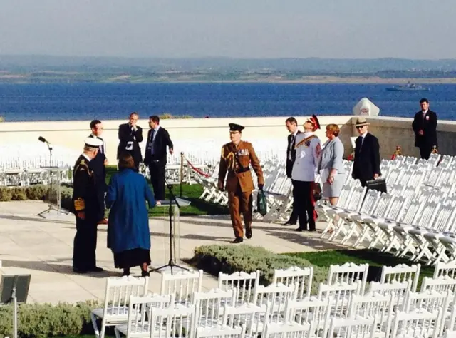 Princes Charles and Harry at Cape Helles memorial