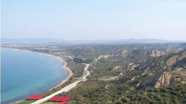 View of Gallipoli beaches from a bridge