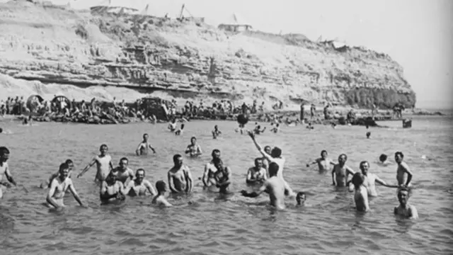 Troops in the sea at Cape Helles