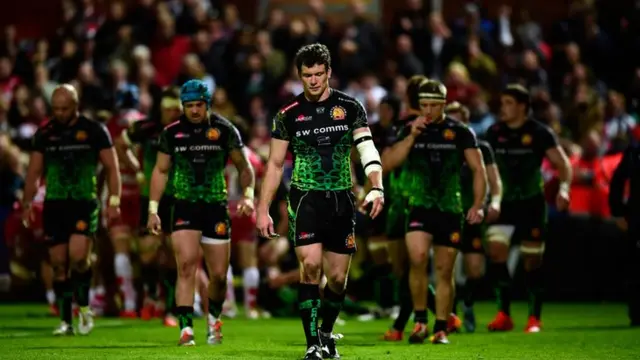 Exeter after defeat at Gloucester