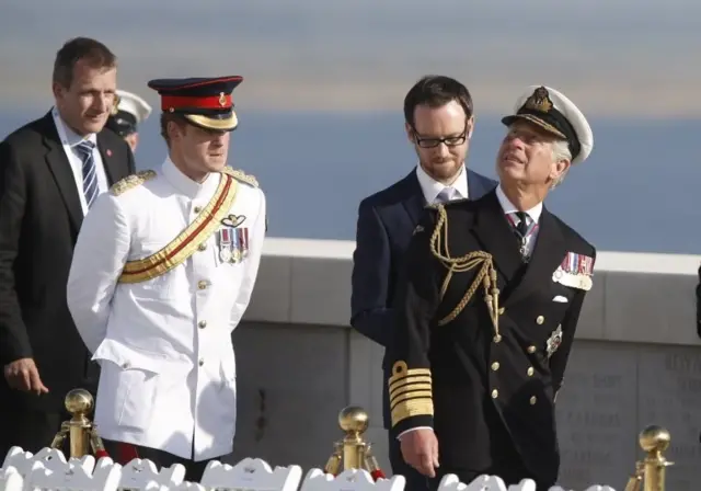 Princes Harry and Charles at Cape Helles