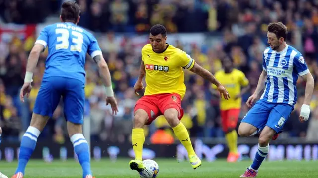 Troy Deeney has a chance for Watford