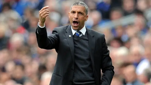 Chris Hughton urges his players forward