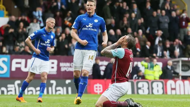 Matty Taylor misses a penalty for Burnley