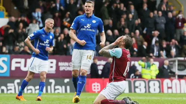 Matty Taylor misses a penalty for Burnley