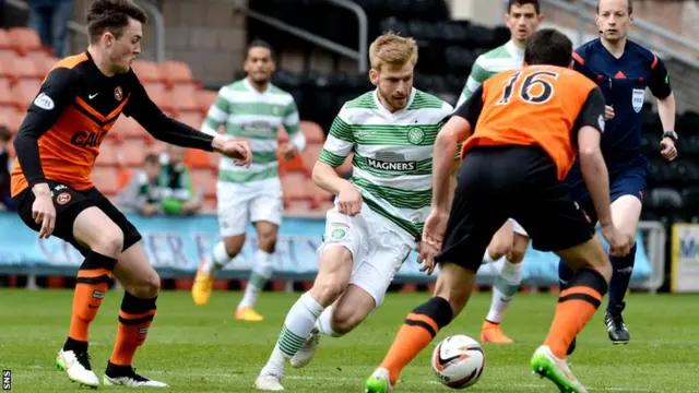 Former United favourite Stuart Armstrong in action at Tannadice