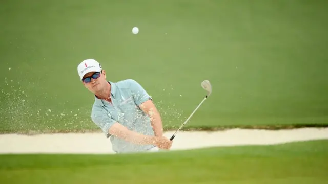 Zach Johnson plays out of bunker