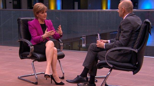 Nicola Sturgeon and Evan Davis