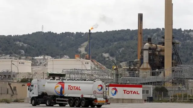 Total"s oil refinery at La Mede near Marseille