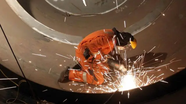 Welder at work