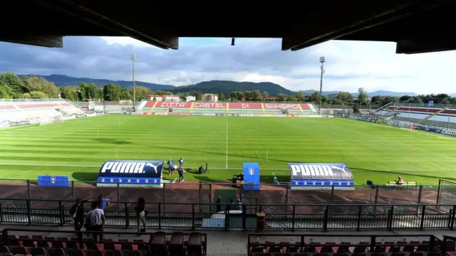 General view of the Stadio Teofilo Patini before Italy Under 21 Training Session at Castel di Sangro on 7 September 2014