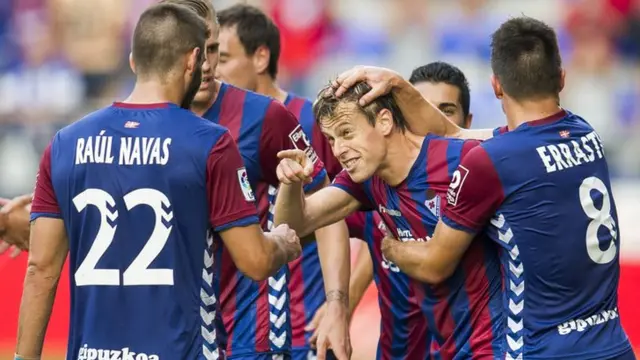 Eibar players celebrate