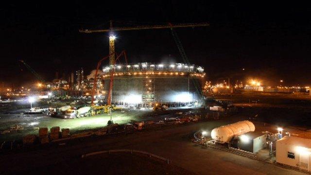 Storage tank under construction