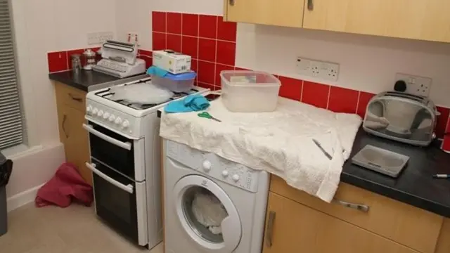 Drugs bust kitchen. Pic: Devon and Cornwall Police