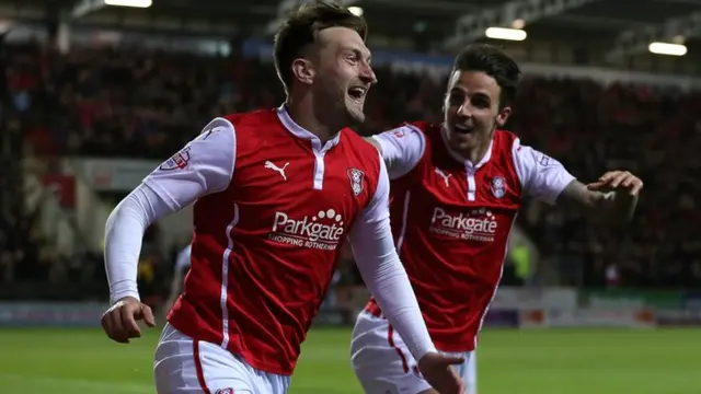 Lee Frecklington celebrates for Rotherham