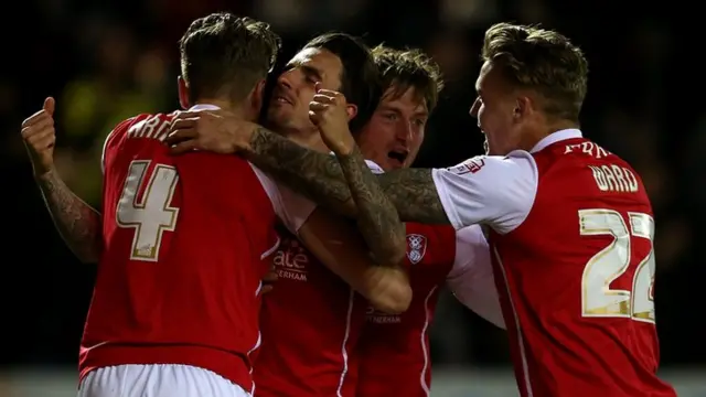 Matt Derbyshire celebrates for Rotherham