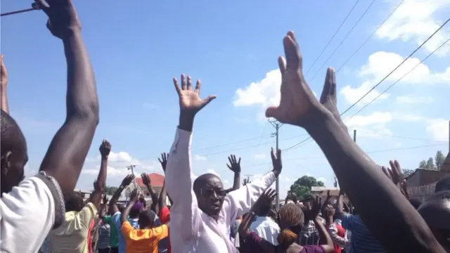 Protesters in Bujumbura, Burundi, 29 April 2015