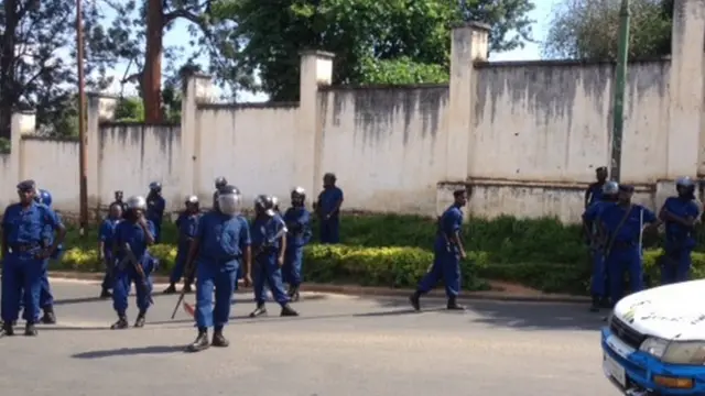 Police blocking road