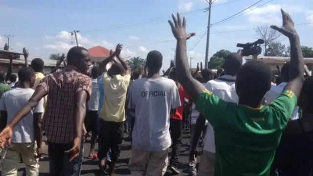 Protesters in Bujumbura