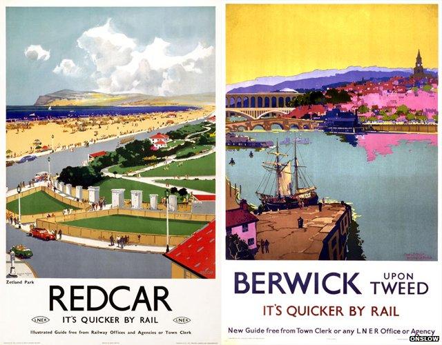 Redcar and Berwick posters by Frank Mason