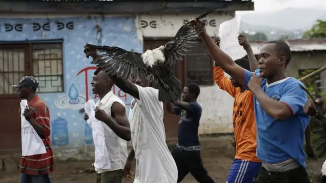 Protesters in Bujumbura, Burundi